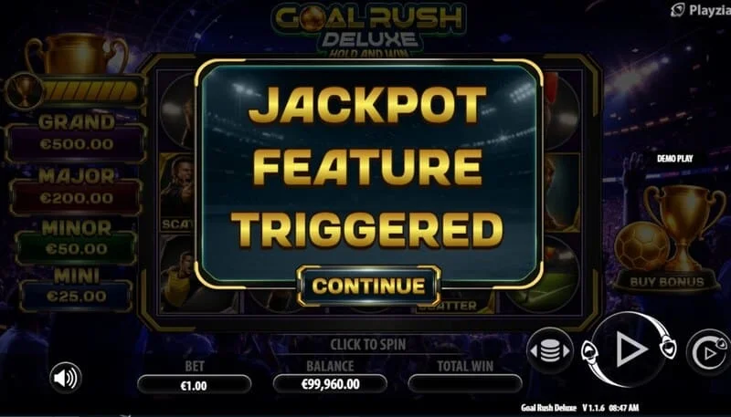 „Goal Rush Deluxe“ – „Jackpot Hold and Win“ paleidimas su bonuso kamuoliais